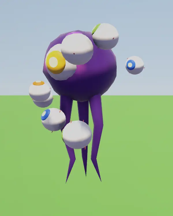 Thousand Eyes, a purple floating core with tentacles and orbiting eyeballs